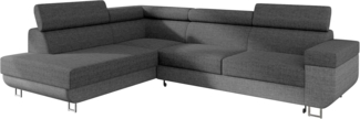 Mirjan24 'Fonti' Ecksofa, mit Bettkasten und Schlaffunktion, Grau, Links