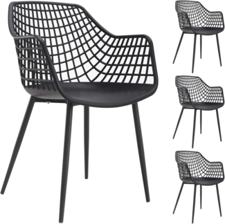 IDIMEX Gartenstuhl LUCIA (4 St), Gartenstuhl Retro Design Küchenstuhl Stühle 4er Set Stuhl mit Sitz Kun