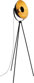 BRILONER - Stehlampe Retro mit Fußtaster, schwenkbar, E27 Fassung max. 60 Watt, Deko Wohnzimmer, Lampe, Leselampe, Wohnzimmerlampe, Deckenfluter, Stehleuchte Vintage, 58 x 34,5 x 148 cm, Schwarz-Gold