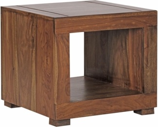 Wohnling Sheesham Massiv-Holz Couchtisch 50x50 cm