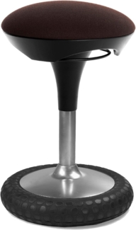Topstar Sitness 20, ergonomischer Sitzhocker, Arbeitshocker, Bürohocker mit Schwingeffekt, Sitzhöhenverstellung, Bezug dunkelbraun