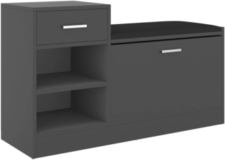vidaXL Schuhbank Grau 94,5x31x57 cm Holzwerkstoff 326743