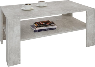 CARO-Möbel Couchtisch Wohnzimmertisch ANIMO in Beton Optik mit Ablage, 100x60 cm