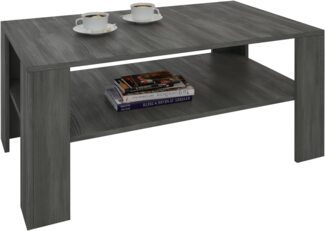 CARO-Möbel Couchtisch Wohnzimmertisch ANIMO in Beton Optik mit Ablage, 100x60 cm