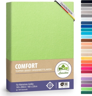 leevitex® Spannbettlaken Topperbezug Premium 170, Gummizug: Rundum-Gummizug, schwer und blickdicht, 100% Baumwolle, für Topper