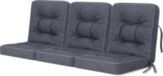 Bjird Bankauflage Venus 50 cm, 60 cm, 100 cm, 120 cm, 150 cm, 180 cm, (3 St), für Gartenbank und Hollywoodschaukel