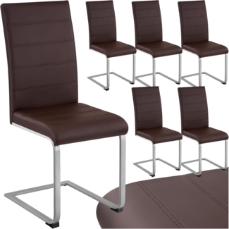 6 Schwingstühle, Kunstleder - braun