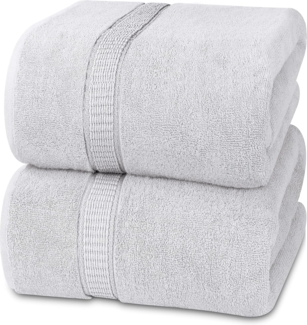 Utopia Towels,Luxuriöses Jumbo-Badetuch, 2-teilig, 100% ringgesponnene Baumwolle, extra großes Badetuch – superweiches Hotel-Qualitätshandtuch (89x178 cm, Silber)
