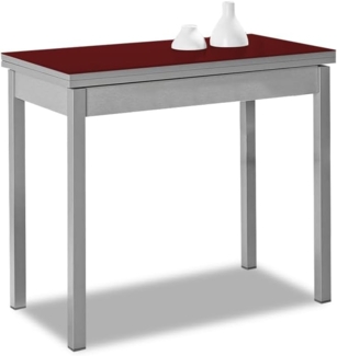 ASTIMESA Buchtyp Küchentisch, Metall, Rot, 80x40 cm bis 80x80 cm