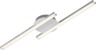 Briloner Leuchten – LED Deckenleuchte, Deckenlampe, 2-flammig, 2 x 6W, warm weißes Licht, 55. 4 cm, aluminiumfarbig