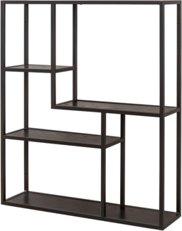 riess-ambiente Wandregal SLIM LINE 95cm schwarz, Einzelartikel 1-tlg, Wohnzimmer · Esche-Design · Metall · eckig · 5 Fächer · Industrial