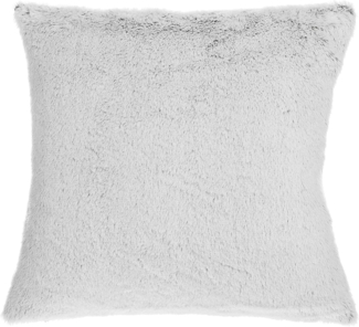 Kissen 2er Set Ohne Muster CLEMATIS Webpelz 45 x 45 cm Hellgrau