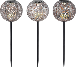 Lindby Außen-Stehlampe Vilani, LED, Metall, Alu warmweiß IP44, 3 x 0,06 W LED, warmweiß