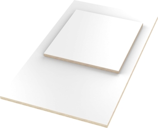 Multiplexplatte Holzplatte Tischplatte Birke melaminbeschichtet weiß - Größe 60 x 50 cm - Höhe 1,8 cm - Farbe weiß