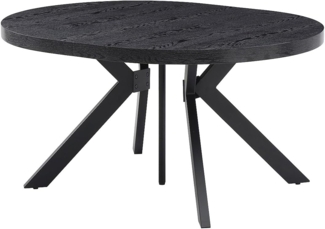 Vente-unique - Esstisch - ausziehbar - 6 bis 12 Personen - MDF & Stahl - Schwarz - KOMONI