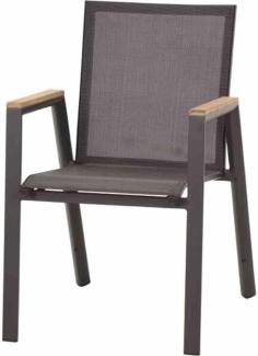 Siena Garden Dining Stapelsessel Savona matt anthrazit/schwarz silber/Teak