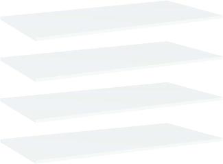 vidaXL Bücherregal-Bretter 4 Stk. Weiß 80x20x1,5 cm Holzwerkstoff 805298