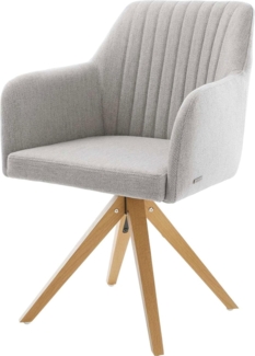 Esszimmerstuhl Greg-Flex Stripes Hellgrau Holzgestell kantig Natur Taschenfederkern