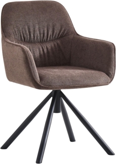 B&D home Esszimmerstuhl LATONA | Drehstuhl Polsterstuhl Armlehnenstuhl für Esszimmer, Küche, Büro | industrial modern Design | Webstoff Cappuccino