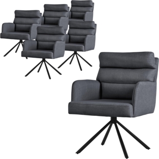 ML-DESIGN Polsterstuhl Esszimmerstühle mit Rücken- & Armlehne moderne Design Küchenstühle (6 St), Design Lounge Polsterstuhl drehbar Clubsessel Polyester bis 120kg
