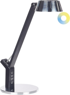 Schreibtischlampe LED 'CHAMAELEON' mit USB-Port, Metall silber, 40 cm verstellbar