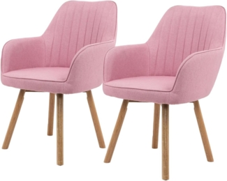 holz4home® Esszimmerstuhl 2er Set I Gepolsterter Wohnzimmerstuhl mit Beinen aus Eichenholz