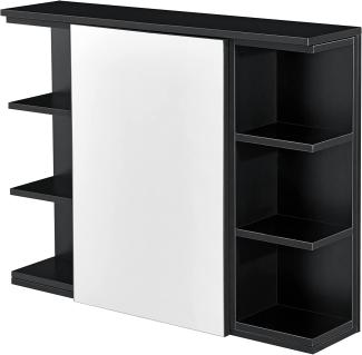 Badezimmerschrank Harstad 64x80x20 cm Schwarz en. casa