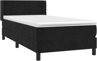 vidaXL Boxspringbett mit Matratze Schwarz 100x200 cm Samt 3130825