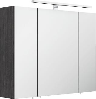 Spiegelschrank 75cm inkl. Design LED-Lampe und Glasböden anthrazit gemasert : Anthrazit gemasert