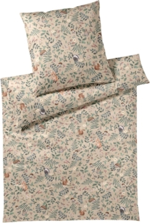 elegante Soft-Flanell Bettwäsche Woods sand|155x220 cm + 80x80 cm