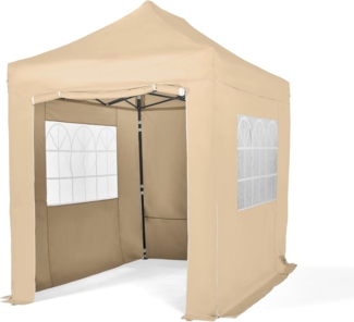 All Seasons Gazebos 3x2m vollständig wasserdichtes Faltpavillon mit 4 hochwertigen Seitenteilen - Beige