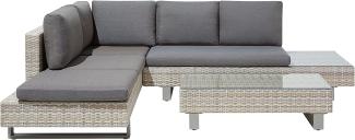 Lounge Set LANCIANO PE Rattan Grau Universal