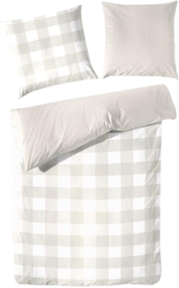 Enrico Coss Perkal Bettwäsche Karo|240x220 cm + 2x 80x80 cm| beige