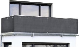 Maximex Balkon-Sichtschutz ANTHRAZIT Uni, Glasfaserverstärkte Balkonsichtschutzfolie, UV- und witterungsbeständig, Zuschneidbar, 5 m x 85 cm