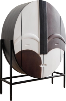 riess-ambiente Highboard VOODOO 120cm braun / weiß / schwarz (Einzelartikel, 1 St), Massivholz · Metall · Anrichte · Kommode · 3D Front · oval · Stauraum