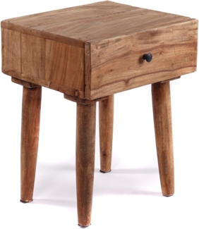 Beistelltisch Sleek 50 Mahagoni Holz, mit Schublade naturfarben