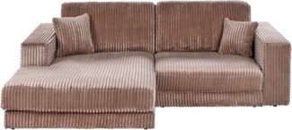 Ecksofa 3-Sitzer LOFOTEN Cord Hellbraun rechtsseitig