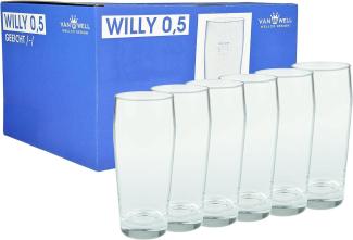 6er Set Bierglas Willibecher 0,5l geeicht Glas Biergläser Tumbler perfekt geeignet für Gastronomie