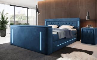 Boxspringbett Divalo mit TV Lift und Stauraum 180x200 Blue H4