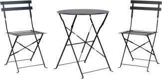 Bistro Set FIORI Metall Schwarz