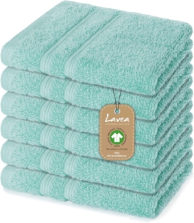 Lavea Seiftuch Bali, 30x30 cm aus 100% Bio-Baumwolle, einzigartig weiche Seiftücher mit Aufhänger (Set, 6-St), hochwertige und nachhaltige Premium Waschlappen - schonende Reinigung