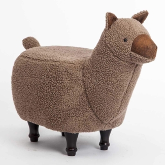 Kinderhocker Alpaka/Lama braun