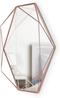 Umbra Prisma Wandspiegel, Wand Spiegel, Dekorationsspiegel, Dekospiegel, Metall, Kupfer, 53 cm, 358776-880