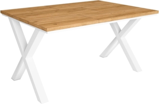 Skraut Home - Esstische | 6 Personen | 140 | Robust und stabil Dank Seiner Struktur und solide Beine | Ideal für Familienversammlungen | Eiche | Industrielles Stil