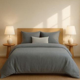 Dreamzie Bettwäsche 220x240 Baumwolle - Dunkelgrau - Bettbezug 220x240 und 2X Kissenbezug 80x80 cm - Oeko-Tex Zertifiziert - Bettwäsche-Sets 3teilig