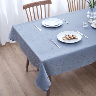 Simurq Tischdecke Abwaschbar - Lotuseffekt, Wasserabweisend & Pflegeleicht Tischdecken (Tischdecke weiß Grau Beige Tischdecke Rund - Tischtuch Table Cloth)