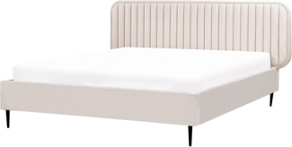 Bett mit Lattenrost BRIN 160 x 200 cm Samtstoff Beige