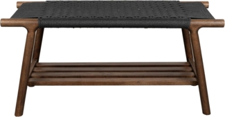 Sitzbank Kintaro Walnuss | Japandi-Design & Seilgeflecht