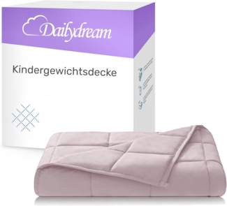 Dailydream Gewichtsdecke Kinder Therapie-Bettdecke, 3,2Kg, 104x150 cm, kuschelig rosa