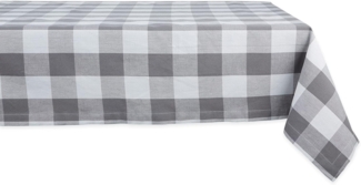 DII Buffalo Check Collection Klassische Tischdecke, 132x132 cm, Grau & Weiß